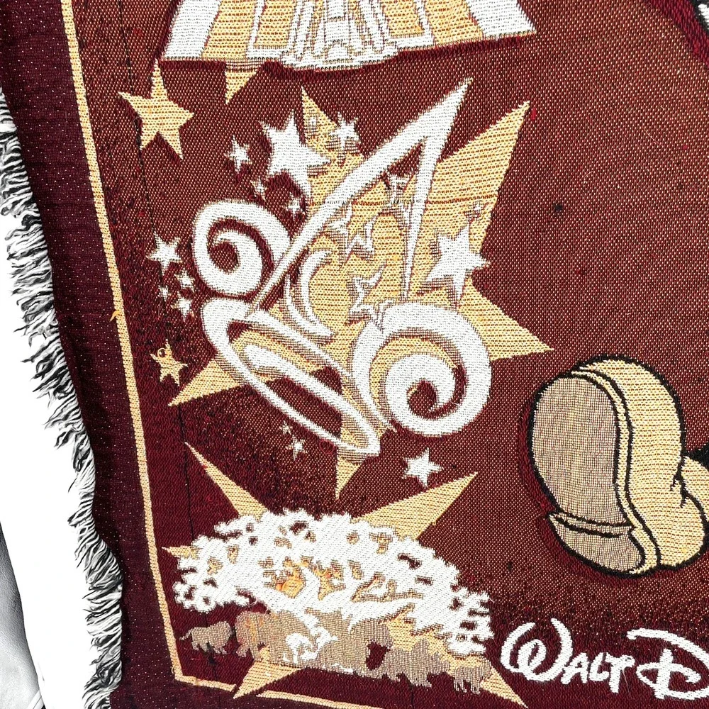 Walt Disney World Blanket Mickey Mouse‎ Woven Throw Four Parks Tapestry 42